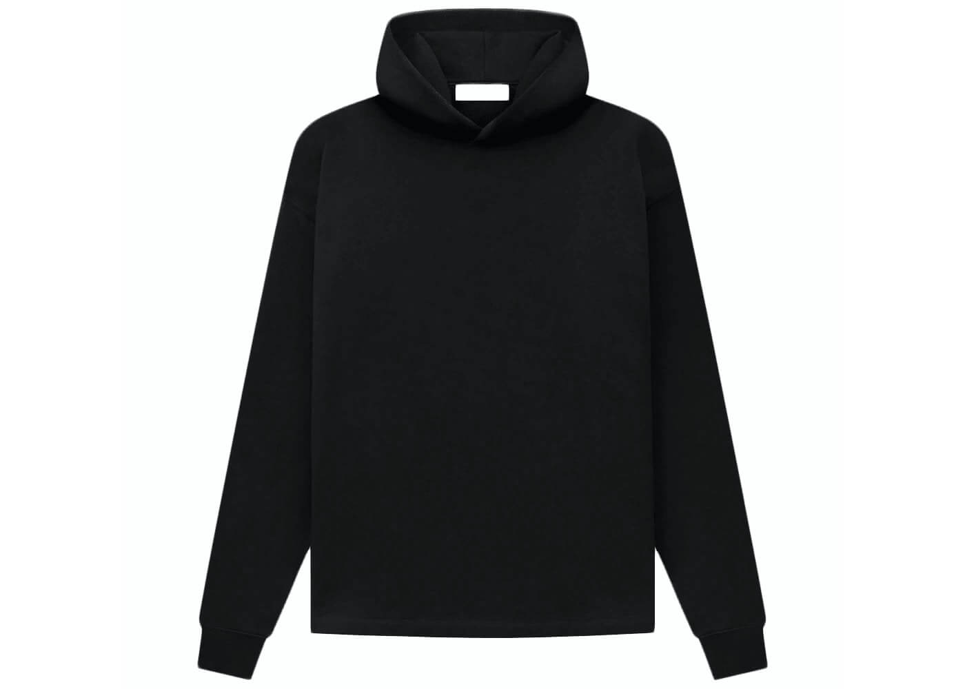 Fear of God Essentials Relaxed Hoodie (SS22) in Stretch Limo color, featuring a relaxed fit and v-neck design.