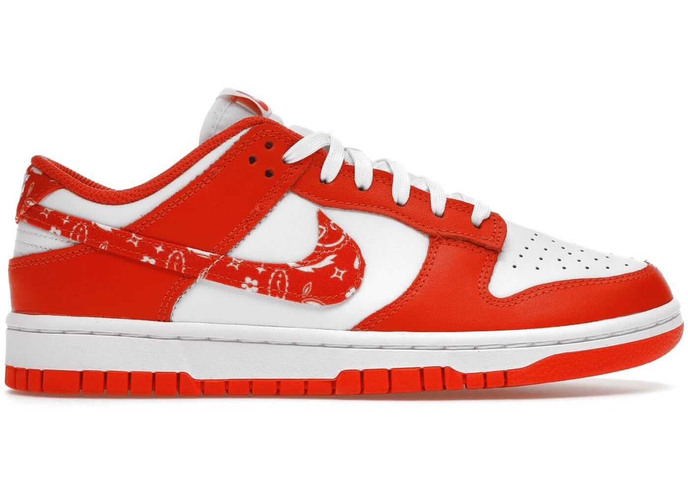 Nike Dunk Low Essential Paisley Pack Orange for women, brand new, authentic sneakers with unique paisley details.