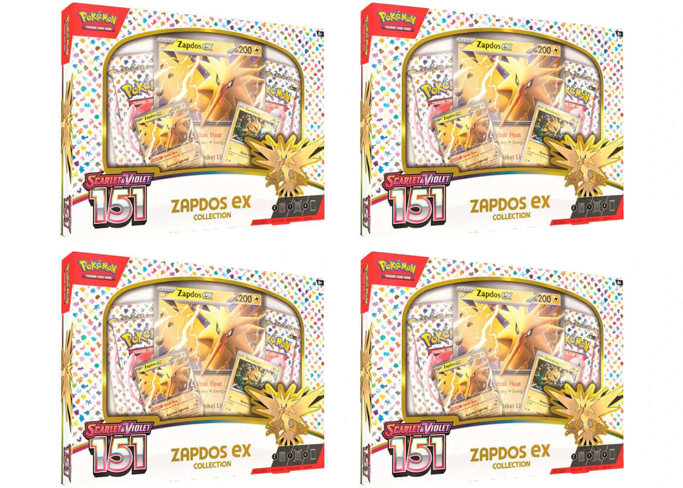 Pokemon 151 Zapdos ex Box 4x Lot Pokémon TCG Scarlet & Violet