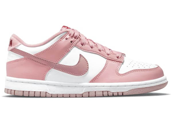 Nike Dunk Low Pink Velvet sneakers in pink and white, showcasing style and comfort for kids, 100% authentic.