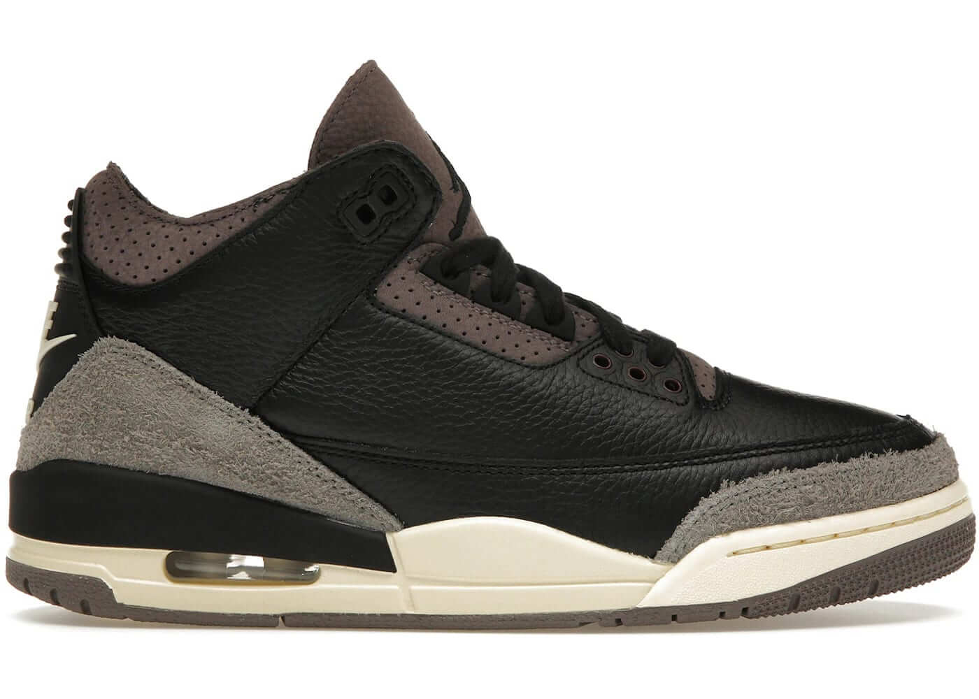 Jordan 3 Retro OG SP A Ma Maniére Women's sneaker in black and gray, featuring premium materials and unique design.