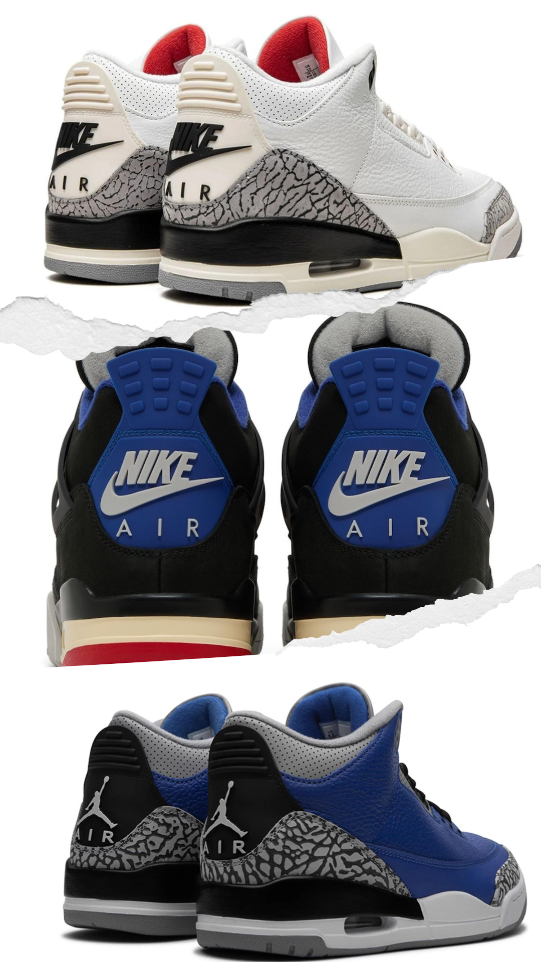 Collection of Air Jordans featuring various colorways and iconic designs from the Nike brand.