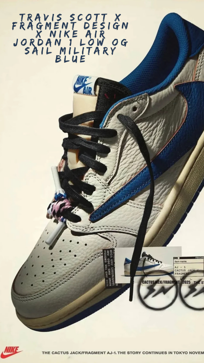 Travis Scott x fragment design x Nike Air Jordan 1 Low OG Sail Military Blue