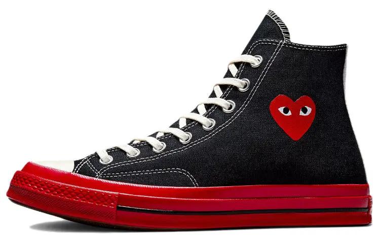 Converse Chuck Taylor All Star 70 Hi Comme Des Garcons PLAY Black Red Midsole Collaboration by Converse