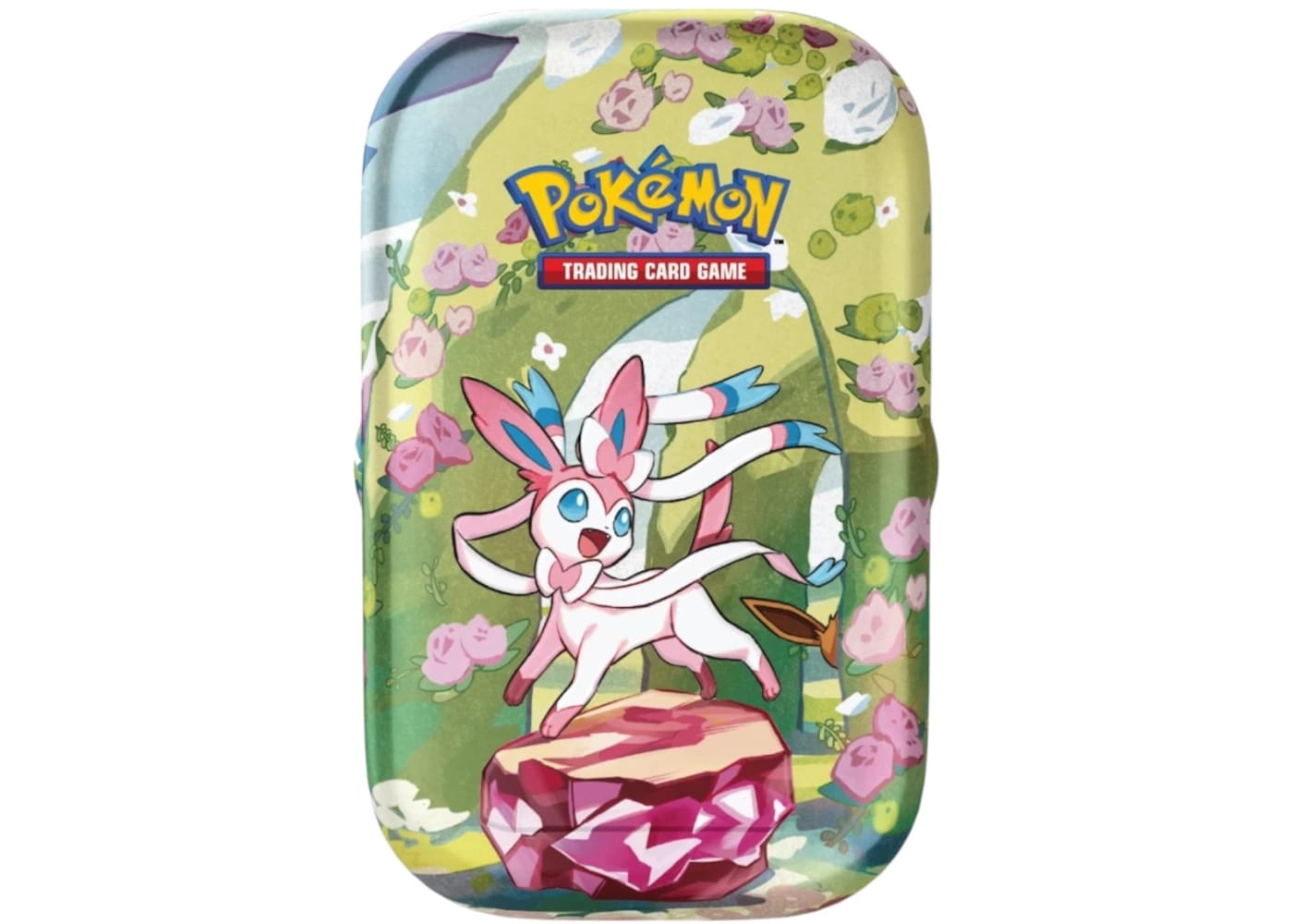 2025 Pokémon Scarlet Violet Prismatic Evolutions Sylveon Tin Collectible Storage Tin for Pokémon Card Fans - BigBoiSneakers 