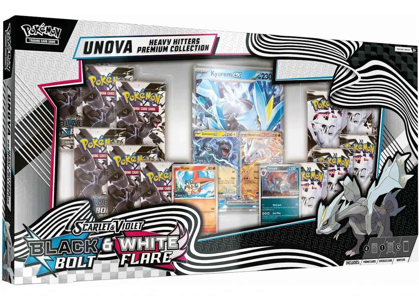 2025 Pokémon Scarlet And Violet Black Bolt And White Flare Unova Heavy Hitters Premium Collection Costco Exclusive by Pokemon