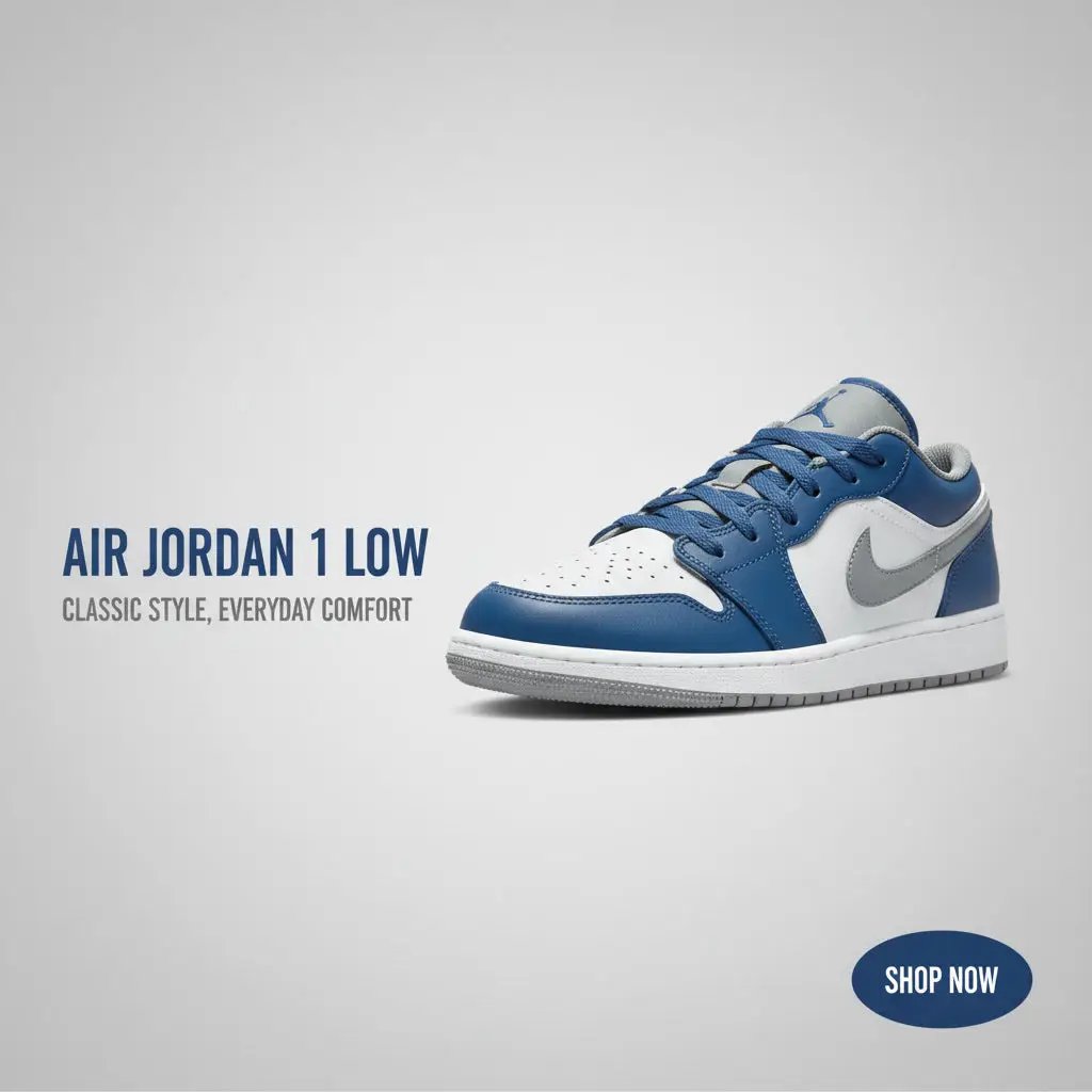 Jordan 1 Low True Blue (GS) by Jordan