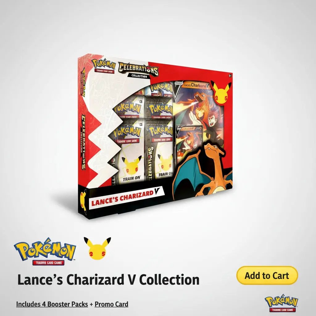 Pokémon TCG 25th Anniversary Celebrations V Box Lances Charizard V by Pokemon
