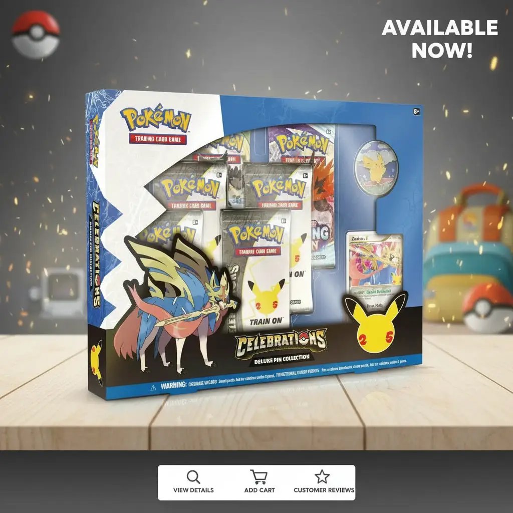 Pokémon TCG 25th Anniversary Celebrations Zacian Deluxe Pin Collection by Pokemon