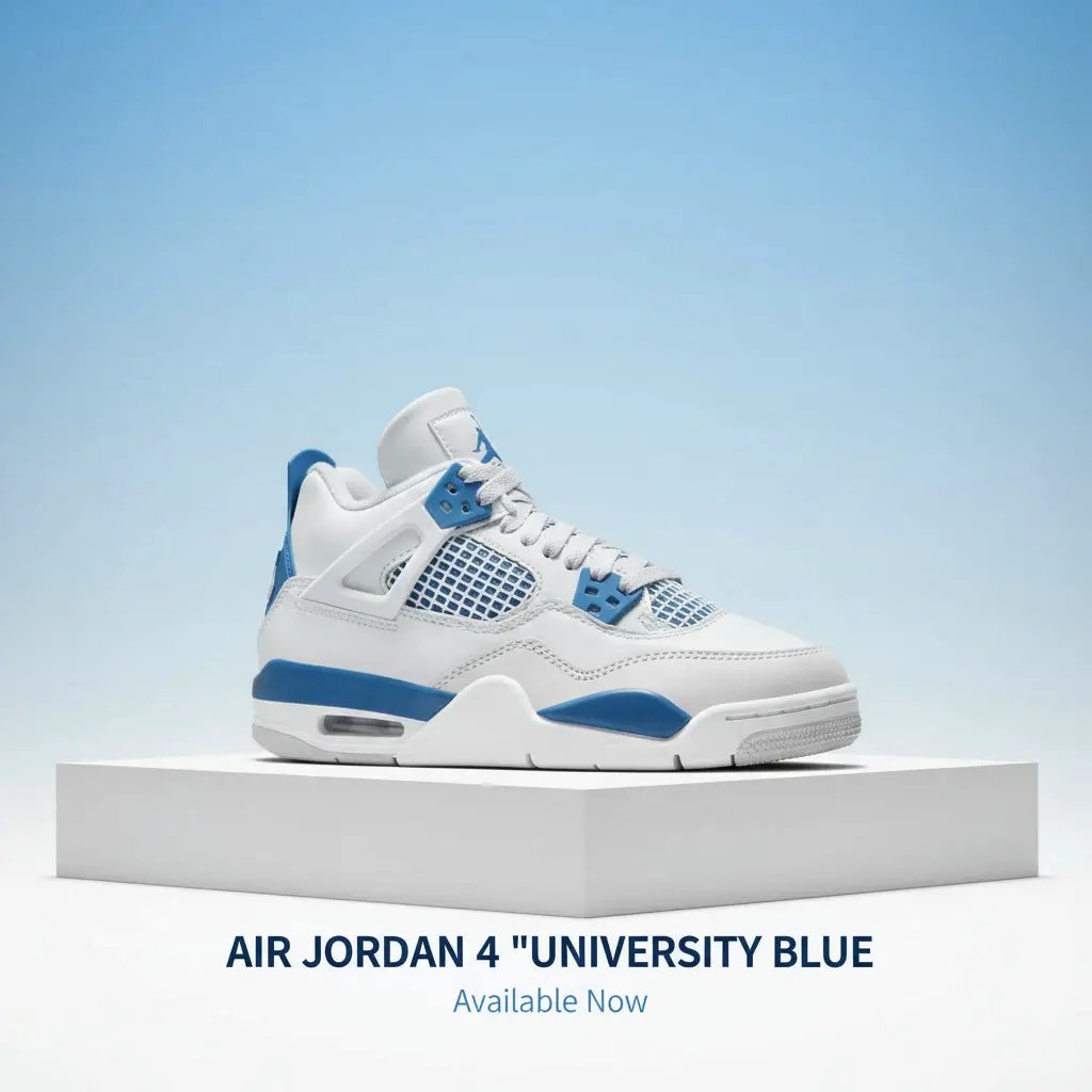 Jordan 4 Retro Military Blue (2024) (GS) by Jordan