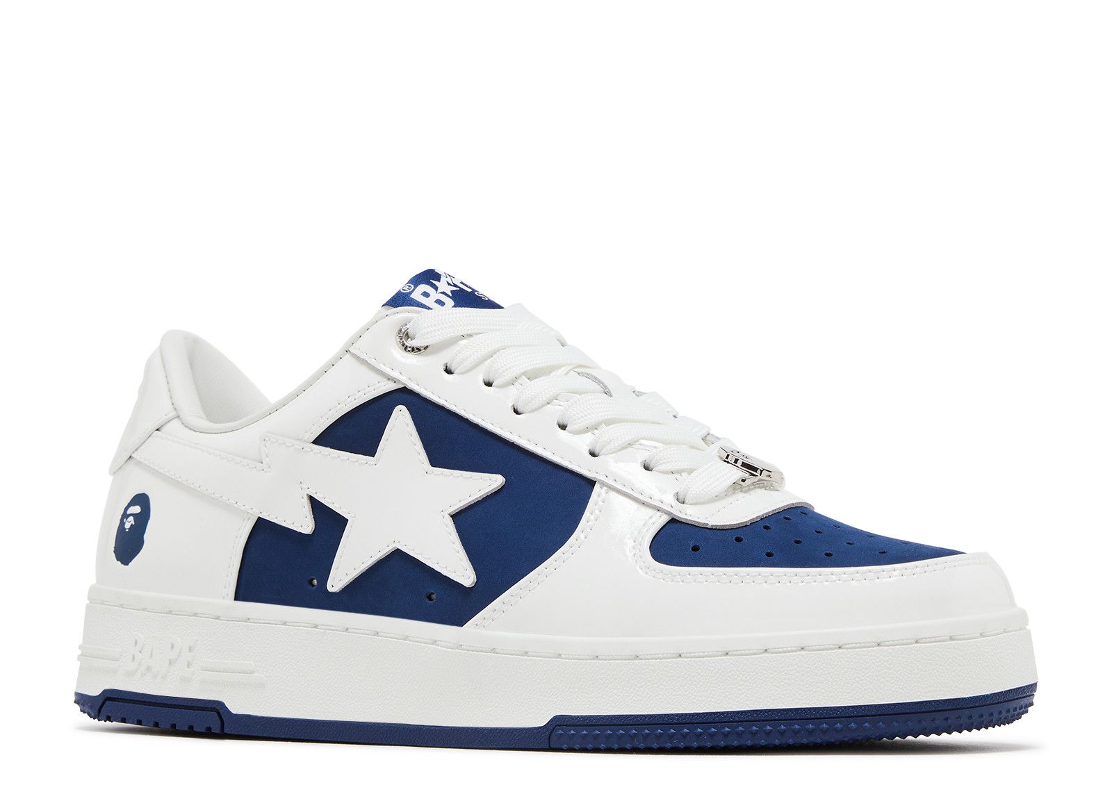 A Bathing Ape BAPE STA Low Sneaker White Navy Colorway Limited Edition Authentic Streetwear Shoes for Men and Women - BigBoiSneakers 