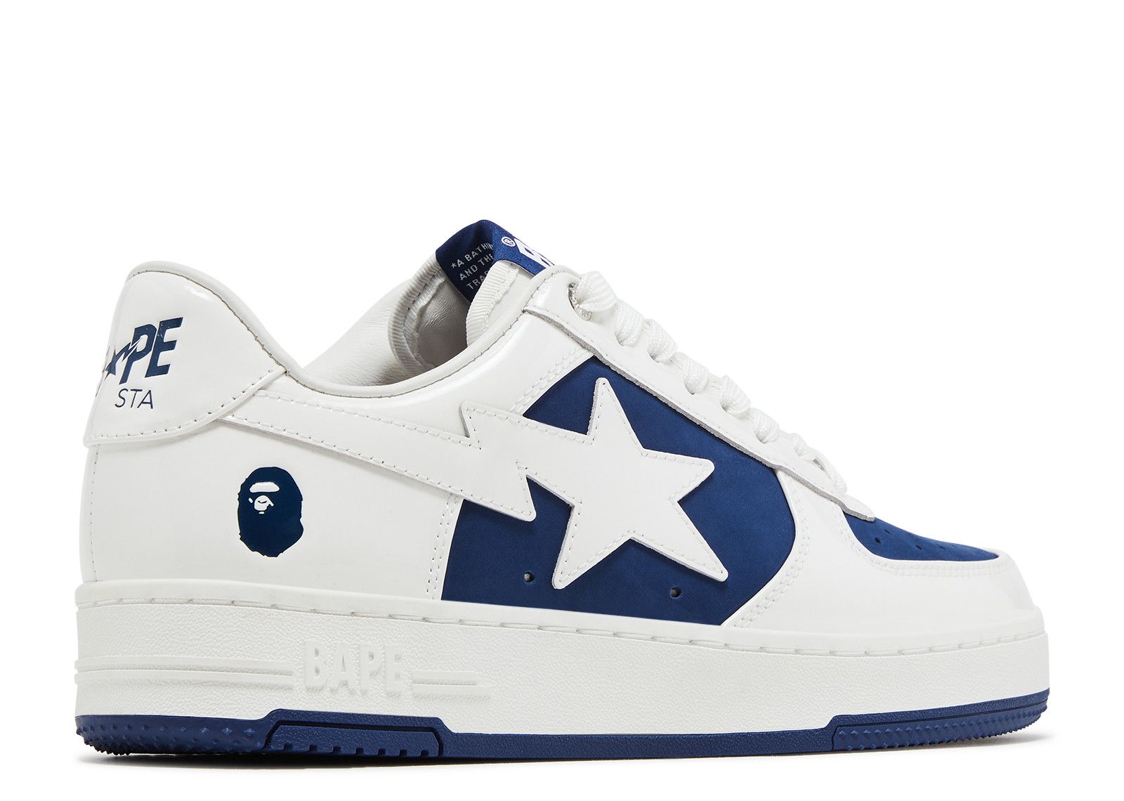A Bathing Ape BAPE STA Low Sneaker White Navy Colorway Limited Edition Authentic Streetwear Shoes for Men and Women - BigBoiSneakers 