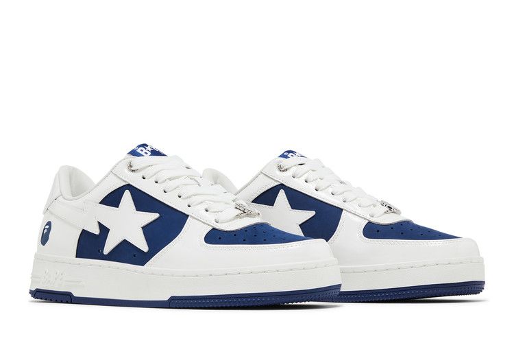 A Bathing Ape BAPE STA Low Sneaker White Navy Colorway Limited Edition Authentic Streetwear Shoes for Men and Women - BigBoiSneakers 