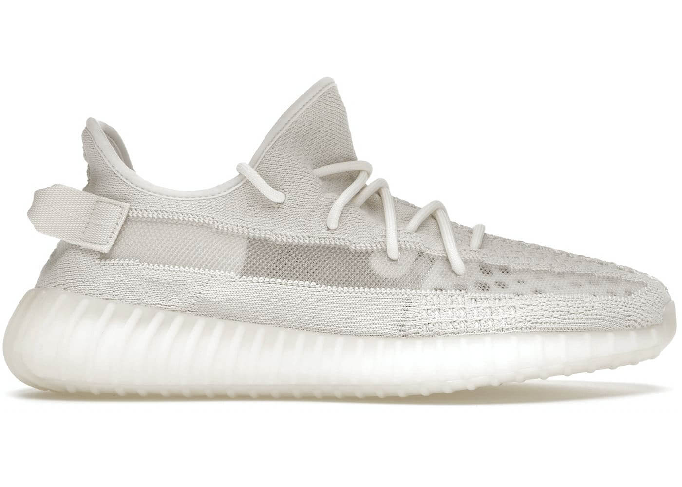 Adidas Yeezy Boost 350 V2 Bone Primeknit Upper Mesh Side Stripes Canvas Heel Tabs Semi Translucent Sole Boost Technology - BigBoiSneakers 