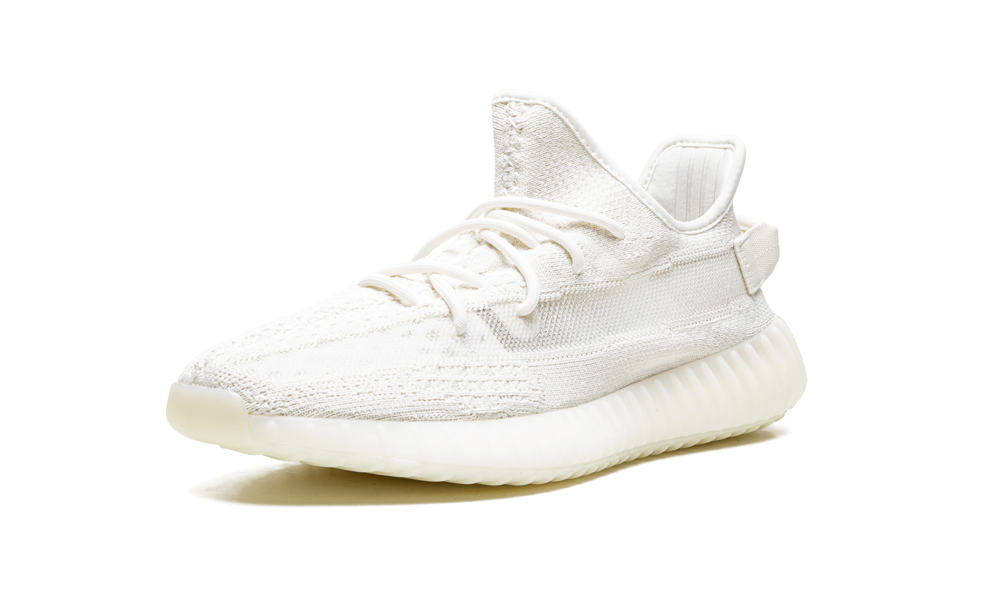 Adidas Yeezy Boost 350 V2 Bone Primeknit Upper Mesh Side Stripes Canvas Heel Tabs Semi Translucent Sole Boost Technology - BigBoiSneakers 