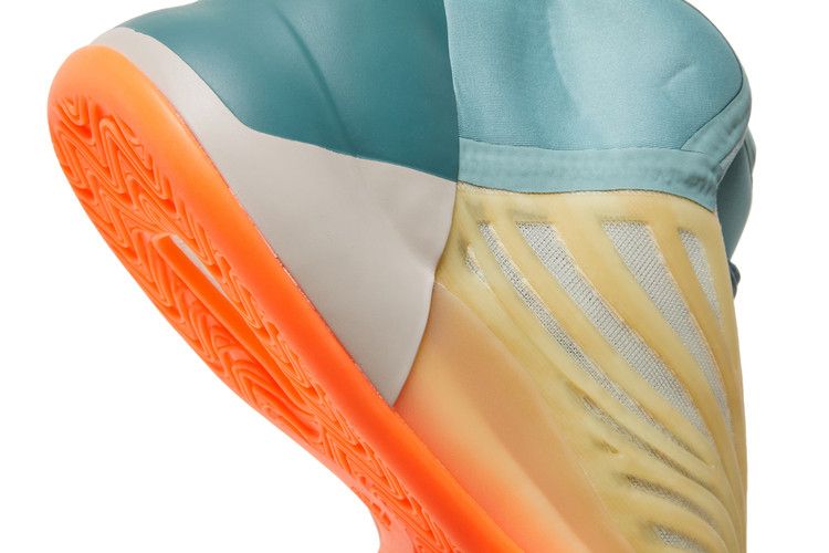 Adidas Yeezy QNTM Hi Res Coral Basketball Shoes With Yellow RPU Cage And Semi Translucent Jacquard Mesh Upper - BigBoiSneakers 