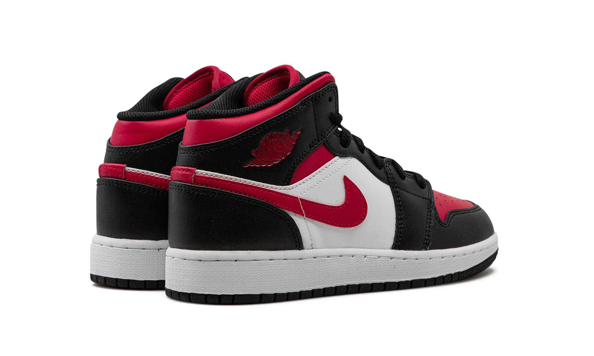 Air Jordan 1 Mid Black Fire Red (GS) - BigBoiSneakers 