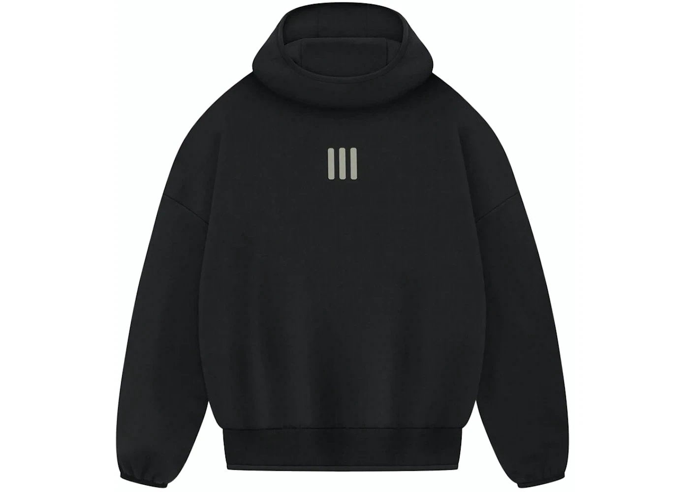 Fear Of God Athletics X Adidas Heavy Fleece Hoodie Black Mockneck With Voluminous Body And Sleeves - BigBoiSneakers 