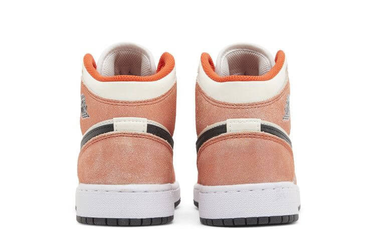 Jordan 1 Mid SE Orange Suede (GS) - BigBoiSneakers 