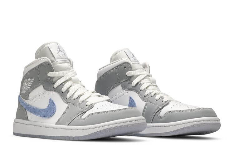 Jordan 1 Mid Wolf Grey Aluminum (Women's) - BigBoiSneakers 