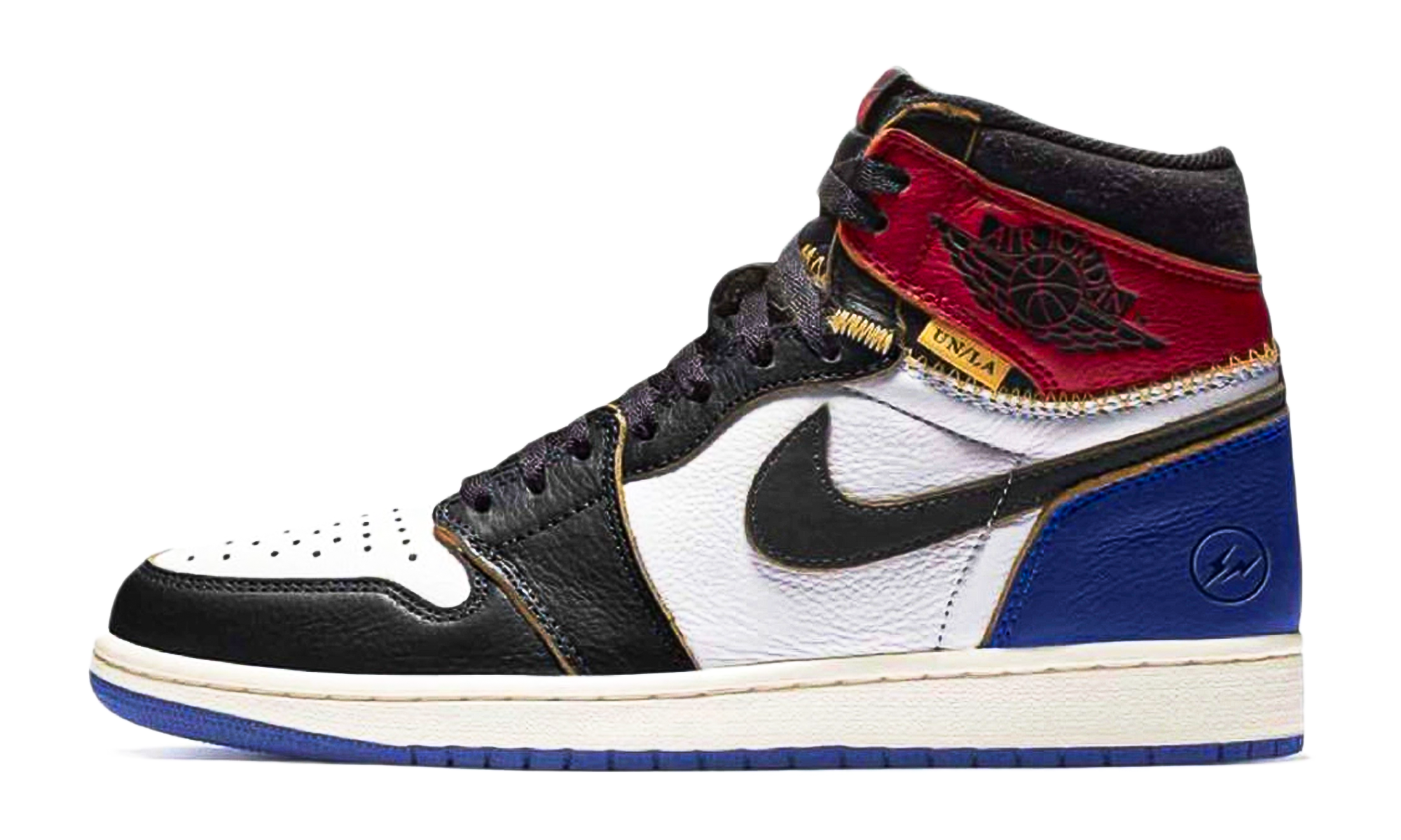 Jordan 1 Retro High OG SP Fragment x Union LA Varsity Red Sport Royal - BigBoiSneakers 
