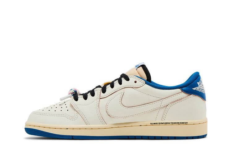 Jordan 1 Retro Low OG SP Fragment x Travis Scott Sail Military Blue - BigBoiSneakers 