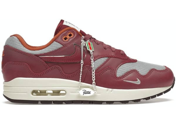 Nike Air Max 1 Patta Waves Rush Maroon (with Bracelet) - BigBoiSneakers 