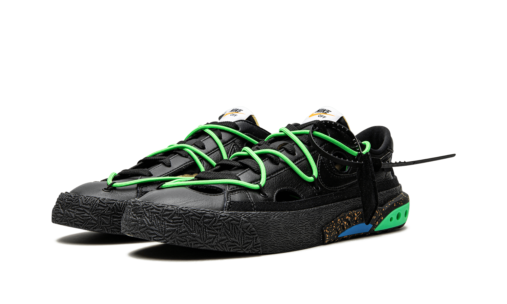 Nike Blazer Low Off-White Black Electro Green - BigBoiSneakers 