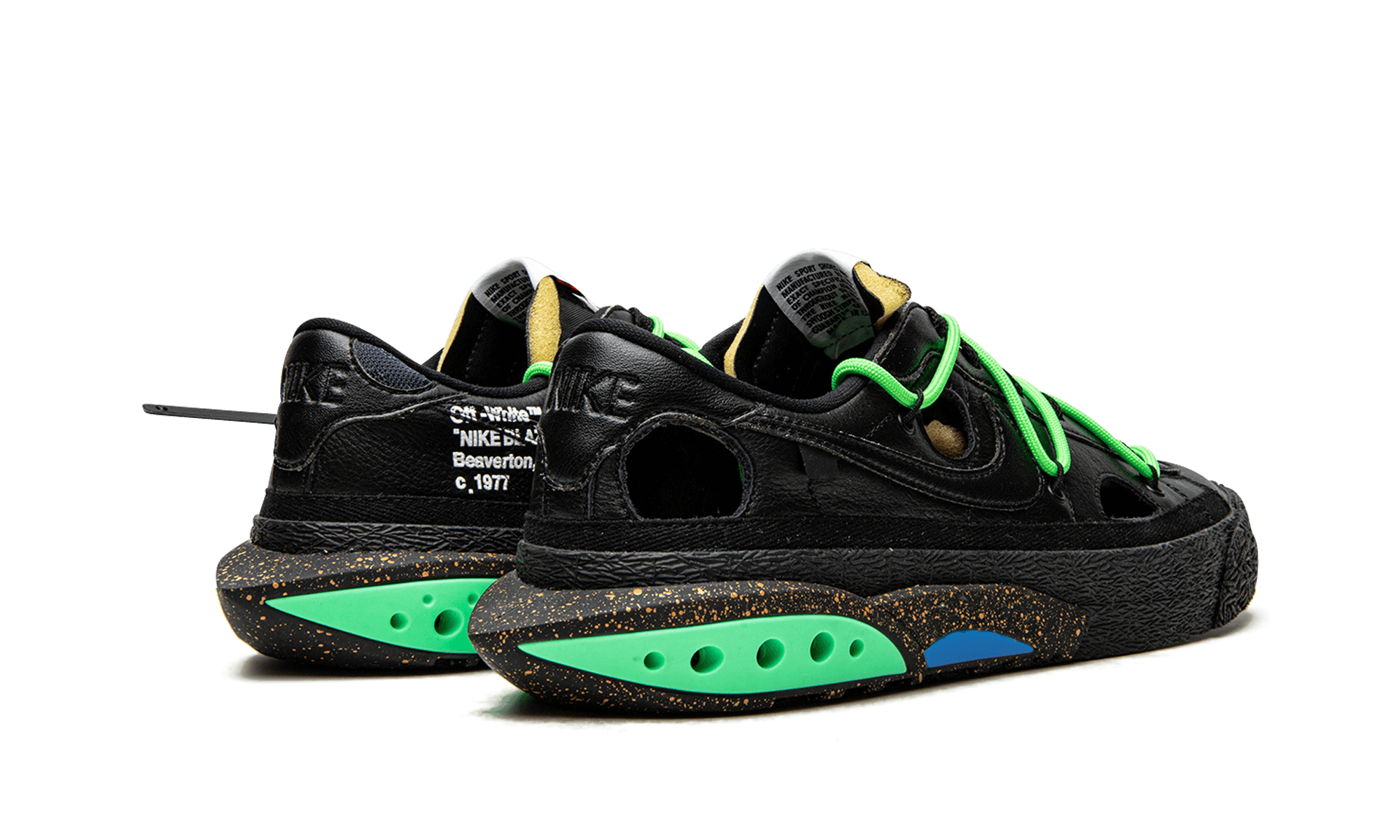 Nike Blazer Low Off-White Black Electro Green - BigBoiSneakers 