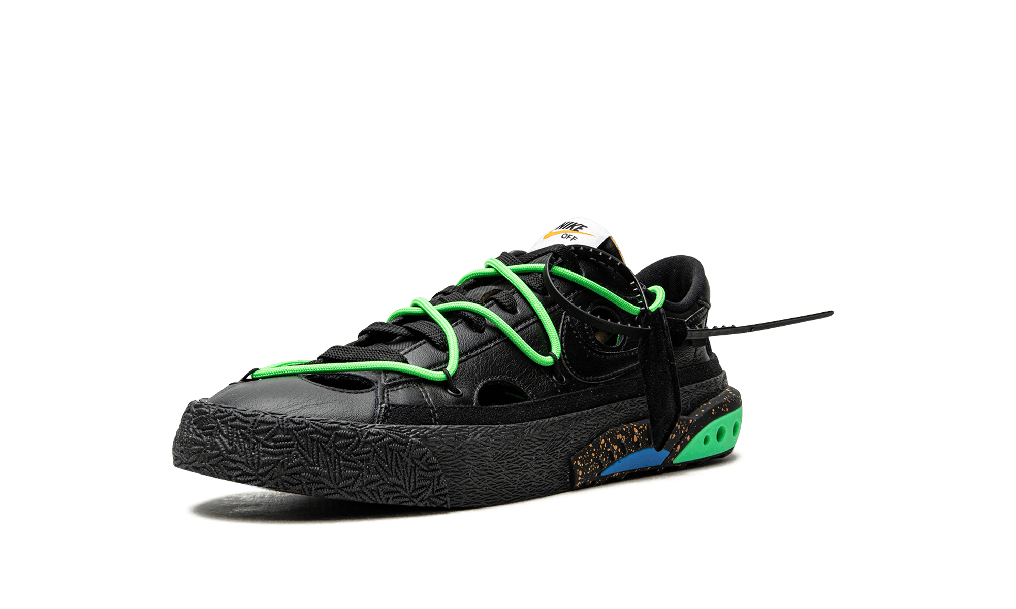 Nike Blazer Low Off-White Black Electro Green - BigBoiSneakers 