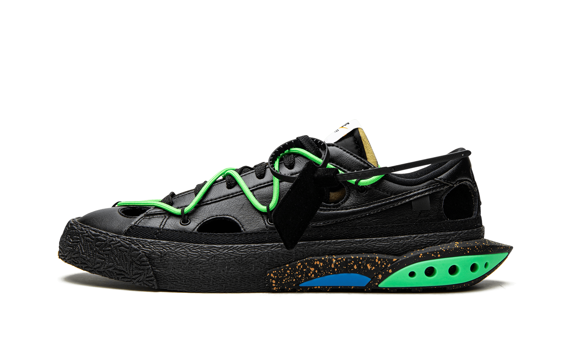 Nike Blazer Low Off-White Black Electro Green - BigBoiSneakers 