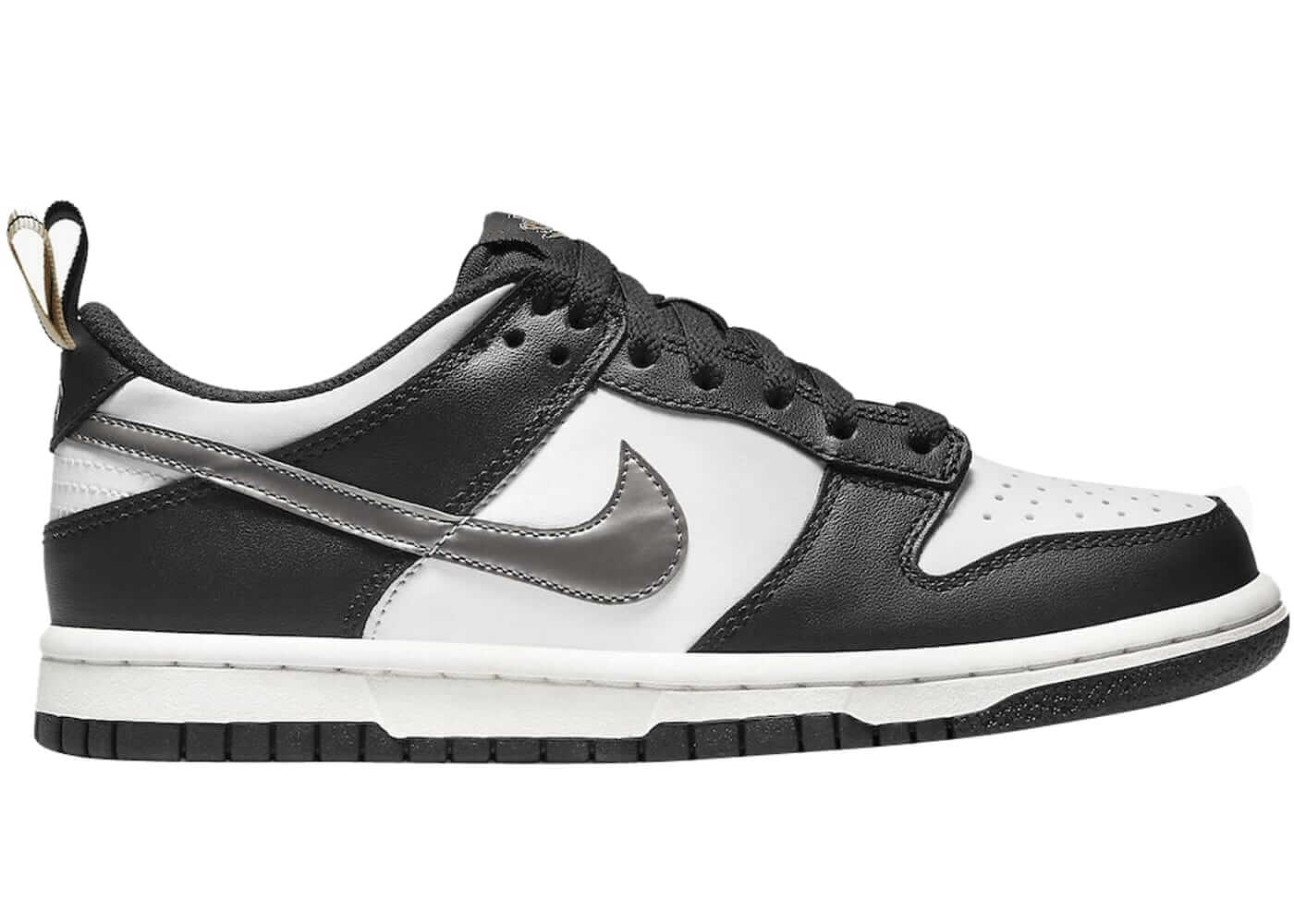 Nike Dunk Low Black White Metallic (GS) - BigBoiSneakers 