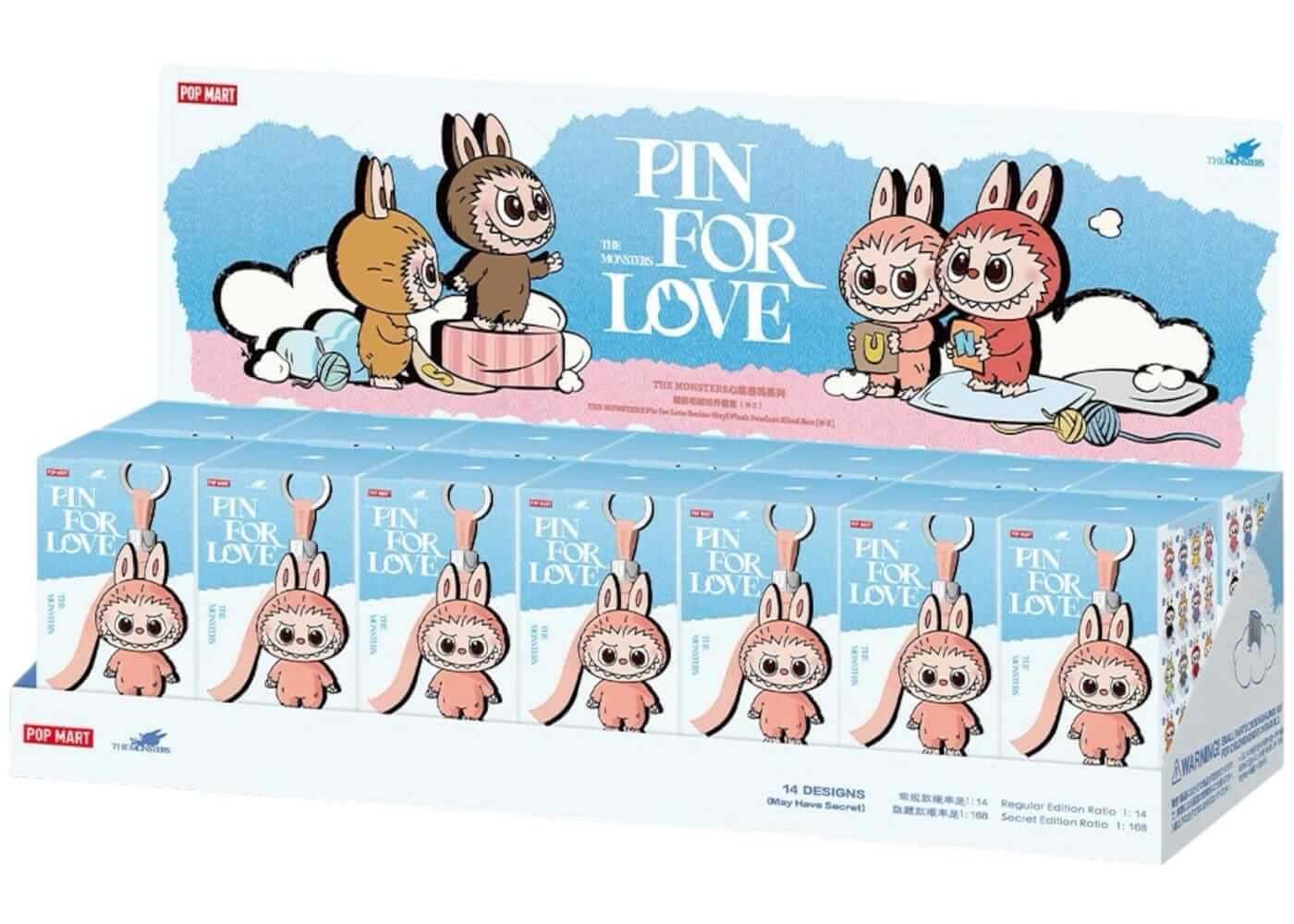 Pop Mart Labubu The Monsters Pin for Love Series Vinyl Plush Pendant (N-Z) Sealed Case (14 Blind Box) - BigBoiSneakers 