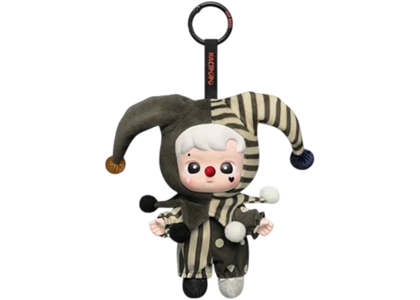 Pop Mart WHY SO SERIOUS Series Hacipupu Silver Mist Clown Vinyl Plush Pendant - BigBoiSneakers 