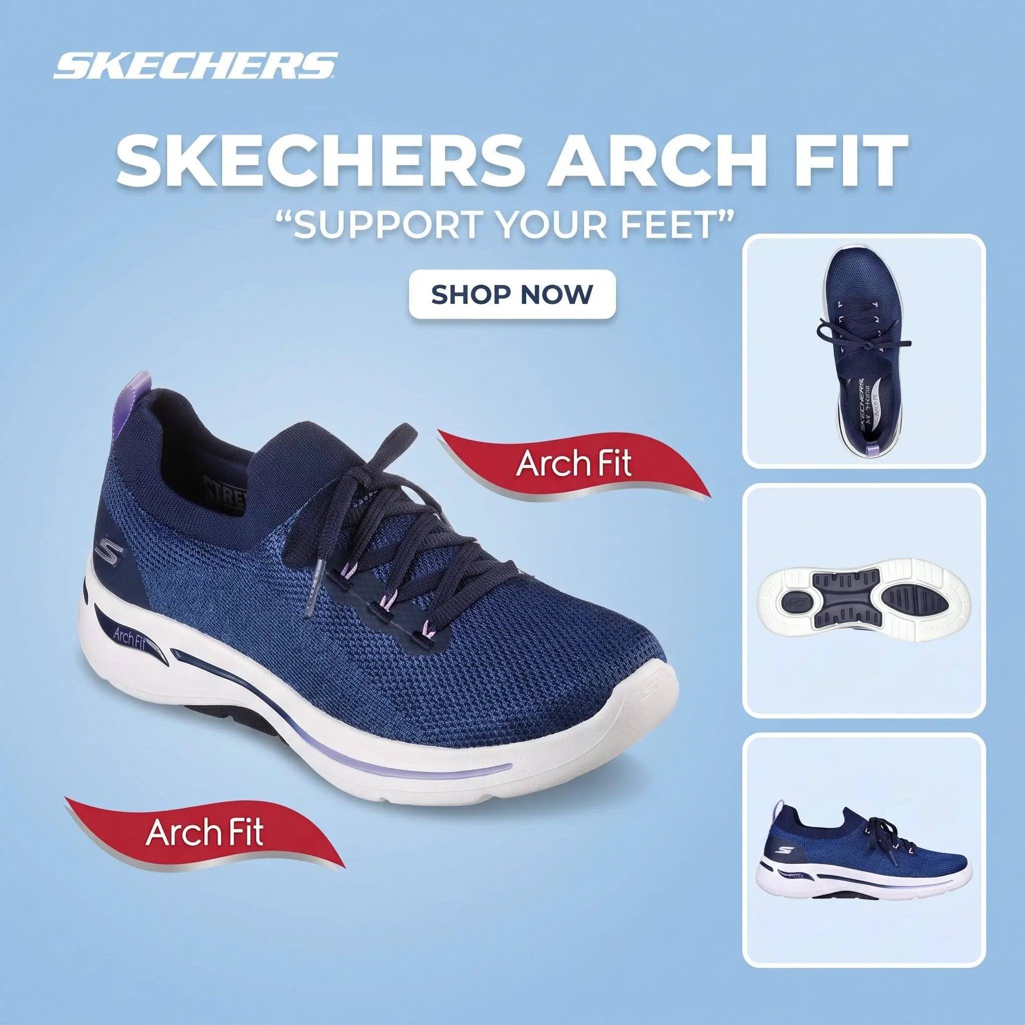 Skechers Slip-ins Go Walk Arch Fit 2.0 Kathy Navy White (Women's) by Skechers