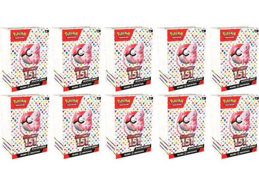 Pokemon 151 6pk Booster Bundle Lot featuring 10 bundles of Scarlet & Violet TCG expansion cards.
