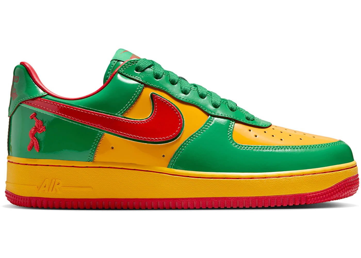 Nike Air Force 1 Low Lil Yachty Lucky Green sneaker featuring vibrant green and yellow colors.