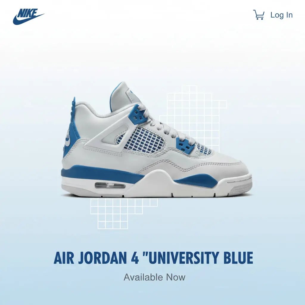 Jordan 4 Retro Military Blue (2024) (GS) by Jordan