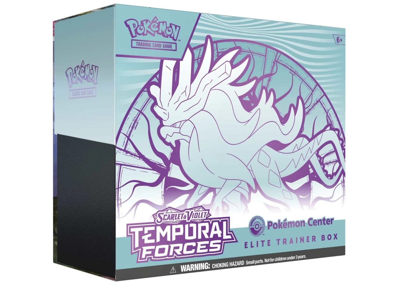 Pokemon Temporal Forces Elite Trainer Box featuring Walking Wake from Pokémon Scarlet & Violet 2024.