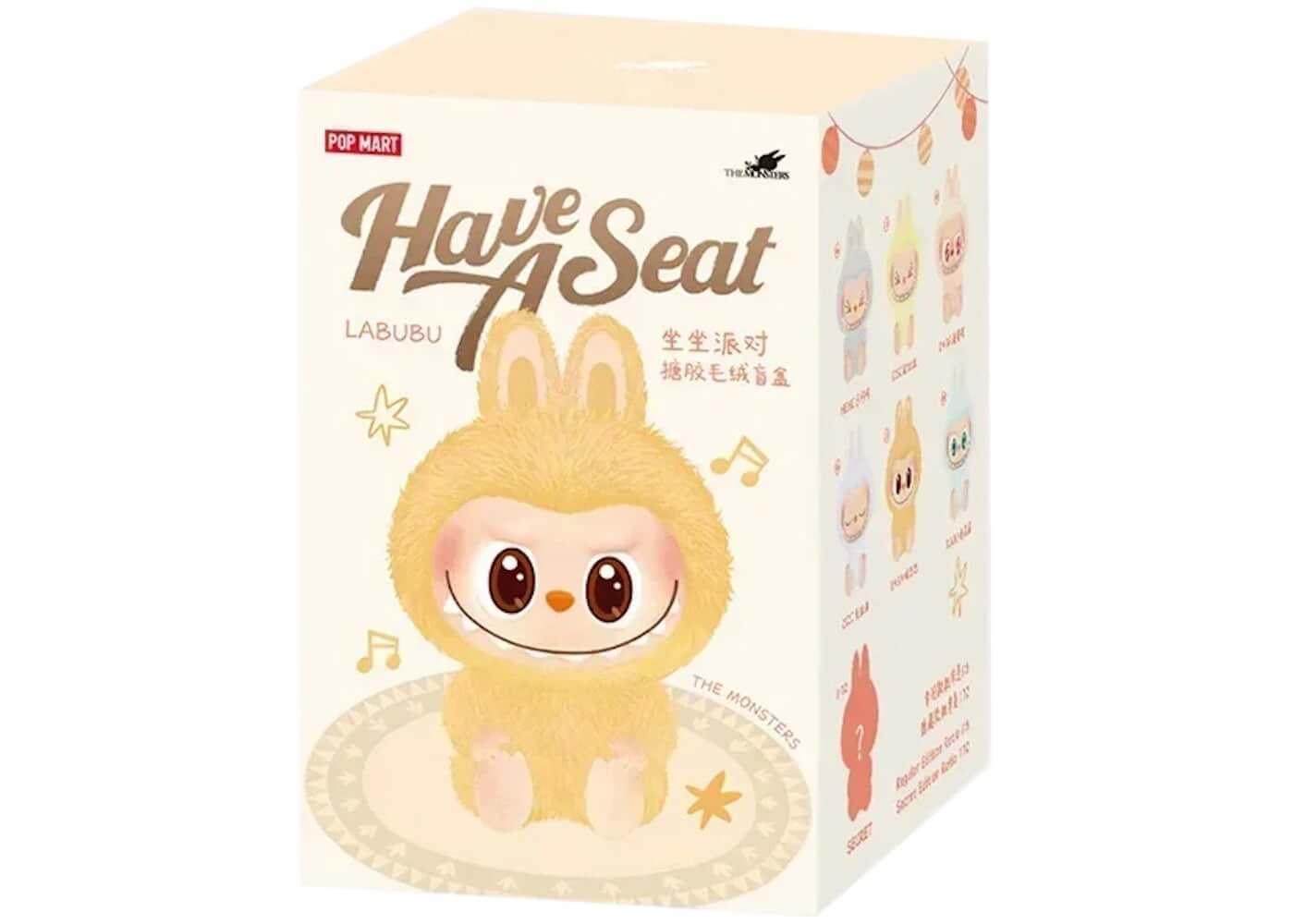 Pop Mart Labubu The Monsters Have a Seat Vinyl Plush Blind Box featuring cute, collectible character design.
